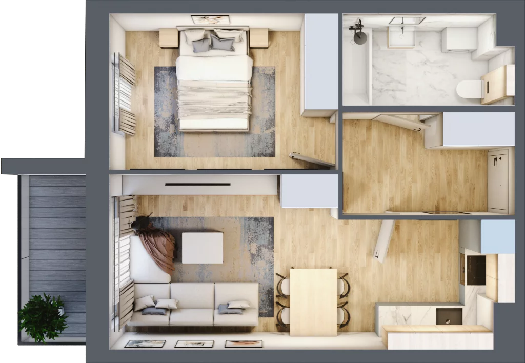 2 pokoje, mieszkanie 40,60 m², piętro 1, oferta nr K2.M73, Kolarska 8, Grójec, ul. Kolarska 8