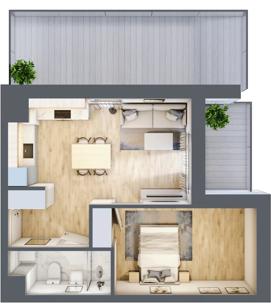 2 pokoje, mieszkanie 37,35 m², piętro 5, oferta nr 127, Waterlane Vibe, Łódź, Polesie, Stare Polesie, ul. 28 Pułku Strzelców Kaniowskich 29