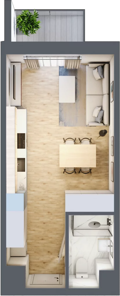 1 pokój, mieszkanie 27,83 m², piętro 2, oferta nr 69, Waterlane Vibe, Łódź, Polesie, Stare Polesie, ul. 28 Pułku Strzelców Kaniowskich 29