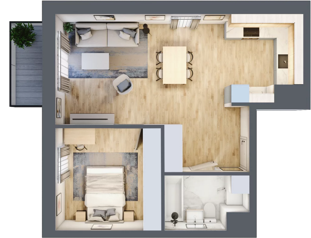 2 pokoje, mieszkanie 49,49 m², piętro 3, oferta nr 78, Waterlane Vibe, Łódź, Polesie, Stare Polesie, ul. 28 Pułku Strzelców Kaniowskich 29