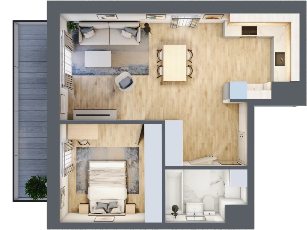 2 pokoje, mieszkanie 49,49 m², piętro 1, oferta nr 20, Waterlane Vibe, Łódź, Polesie, Stare Polesie, ul. 28 Pułku Strzelców Kaniowskich 29