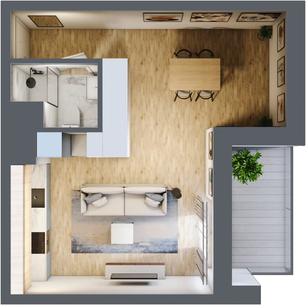 1 pokój, mieszkanie 32,83 m², piętro 6, oferta nr 154, Waterlane Vibe, Łódź, Polesie, Stare Polesie, ul. 28 Pułku Strzelców Kaniowskich 29