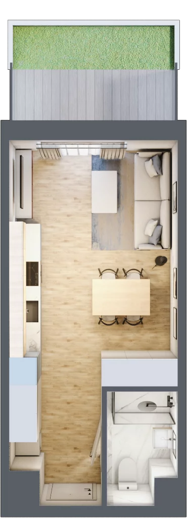 1 pokój, mieszkanie 27,83 m², parter, oferta nr 13, Waterlane Vibe, Łódź, Polesie, Stare Polesie, ul. 28 Pułku Strzelców Kaniowskich 29