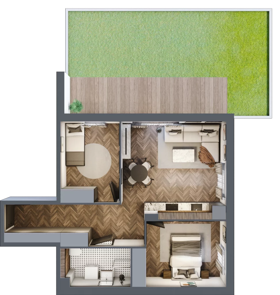 3 pokoje, apartament 55,10 m², parter, oferta nr 3, Rezydencja Wczasowa, Ełk, Szyba, ul. Wczasowa 7