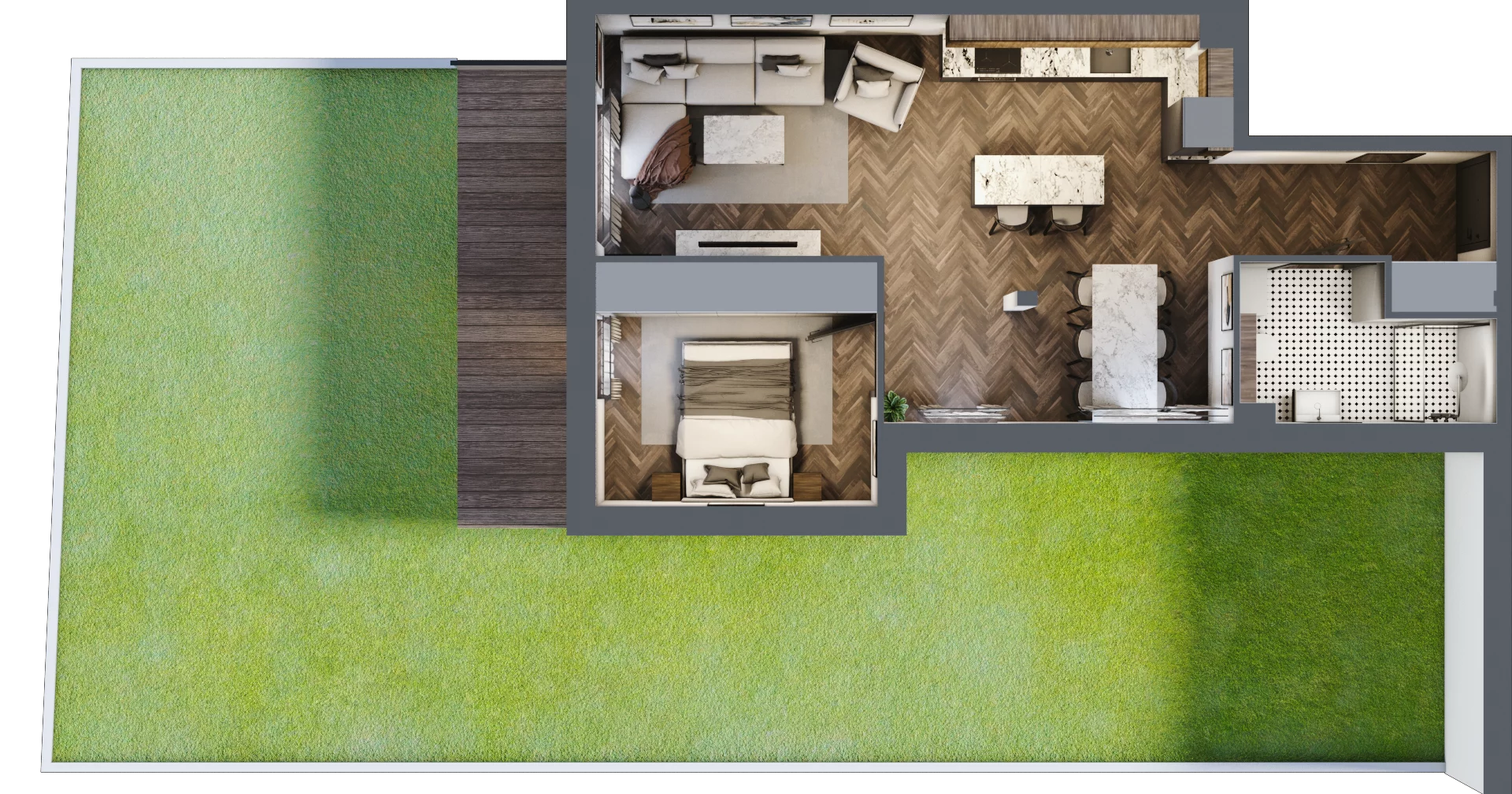 2 pokoje, apartament 48,90 m², parter, oferta nr 1, Rezydencja Wczasowa, Ełk, Szyba, ul. Wczasowa 7