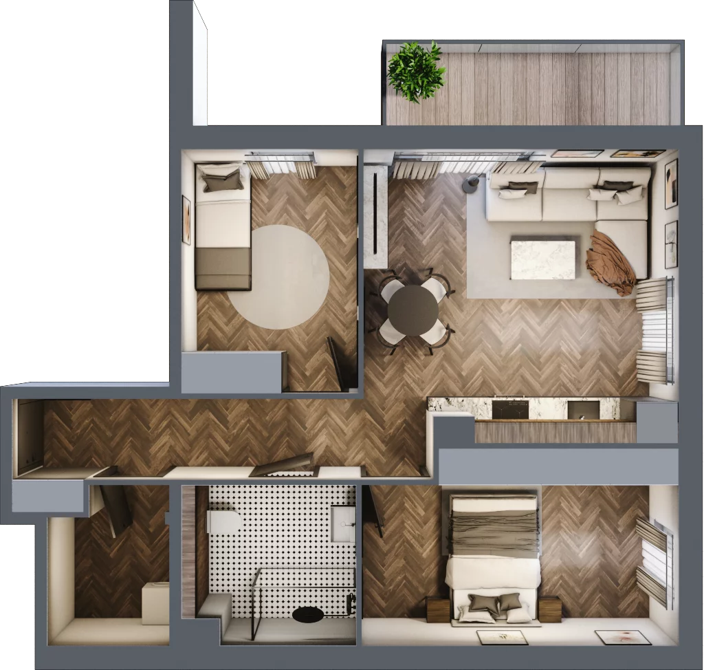 3 pokoje, apartament 58,20 m², piętro 1, oferta nr 6, Rezydencja Wczasowa, Ełk, Szyba, ul. Wczasowa 7