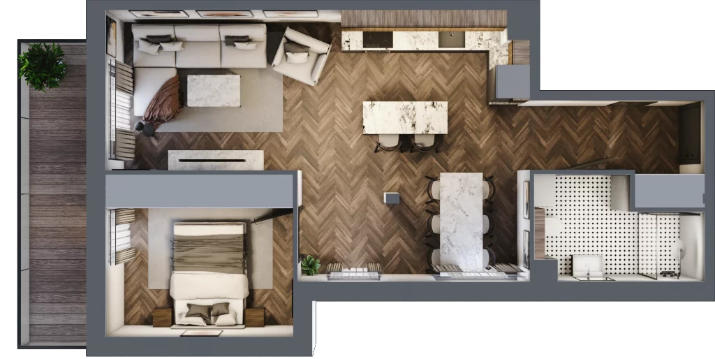 2 pokoje, apartament 48,80 m², piętro 1, oferta nr 4, Rezydencja Wczasowa, Ełk, Szyba, ul. Wczasowa 7