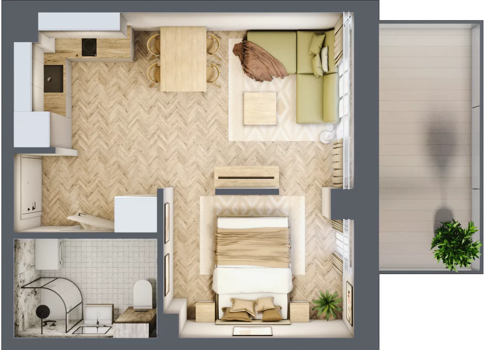 1 pokój, apartament 30,77 m², piętro 2, oferta nr A3/18, Apartamenty Klimatyczna, Gdańsk, Wyspa Sobieszewska, ul. Klimatyczna 88
