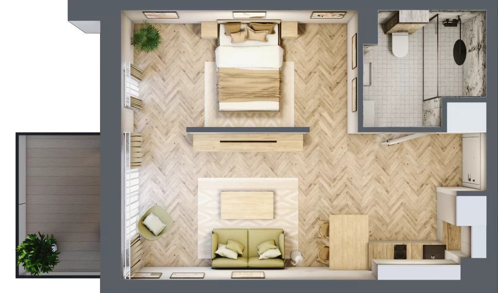 1 pokój, apartament 38,56 m², piętro 1, oferta nr A2/12, Apartamenty Klimatyczna, Gdańsk, Wyspa Sobieszewska, ul. Klimatyczna 88