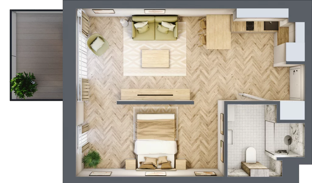 1 pokój, apartament 38,05 m², piętro 1, oferta nr A2/11, Apartamenty Klimatyczna, Gdańsk, Wyspa Sobieszewska, ul. Klimatyczna 88