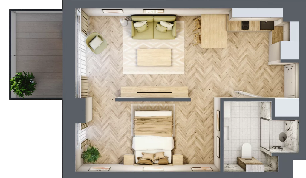 1 pokój, apartament 37,80 m², piętro 2, oferta nr B3/24, Apartamenty Klimatyczna, Gdańsk, Wyspa Sobieszewska, ul. Klimatyczna 88