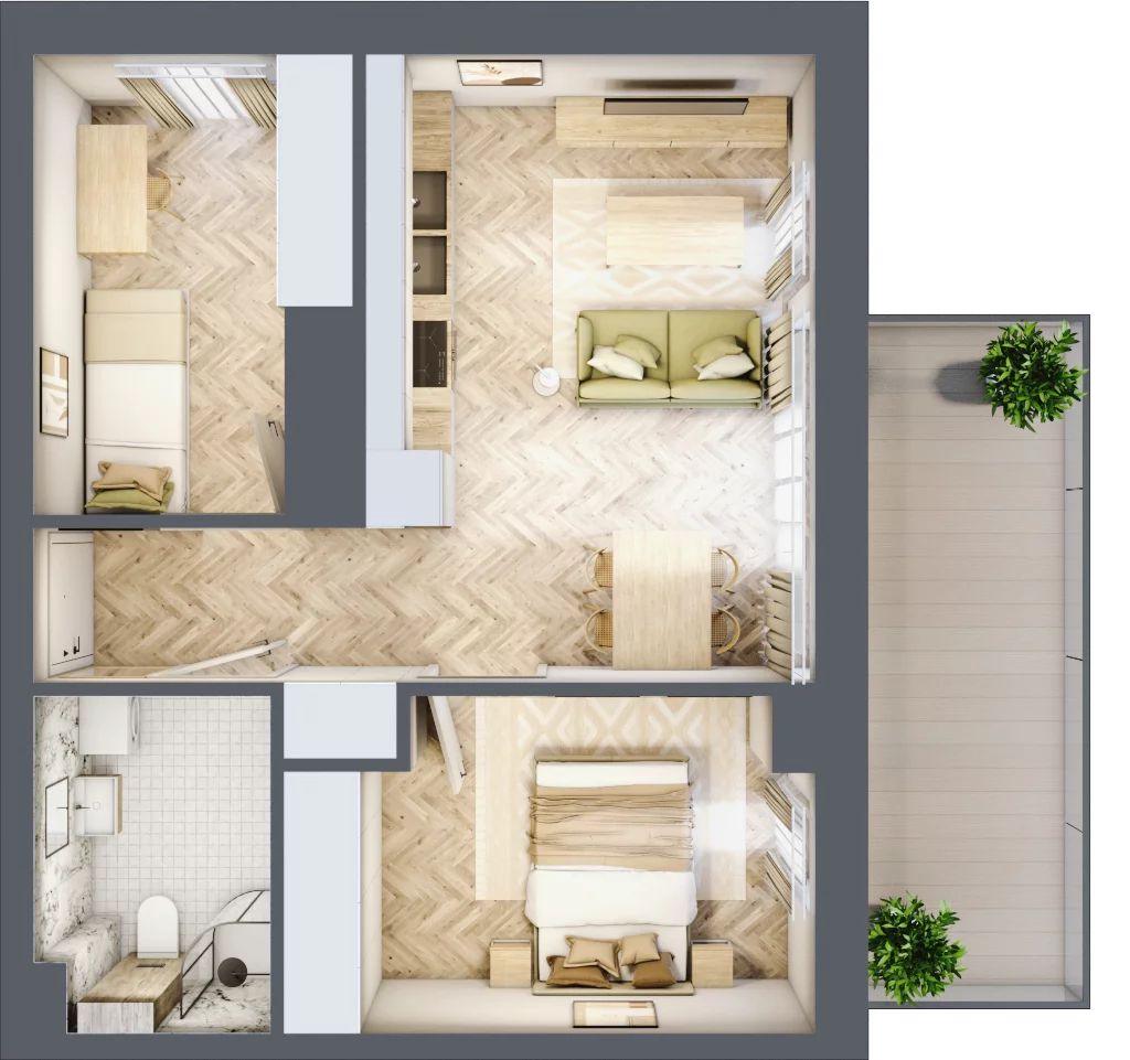3 pokoje, apartament 44,89 m², piętro 2, oferta nr B3/18, Apartamenty Klimatyczna, Gdańsk, Wyspa Sobieszewska, ul. Klimatyczna 88