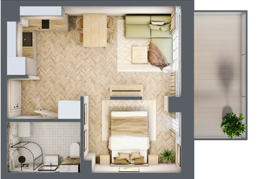 1 pokój, apartament 30,14 m², piętro 1, oferta nr B2/13, Apartamenty Klimatyczna, Gdańsk, Wyspa Sobieszewska, ul. Klimatyczna 88