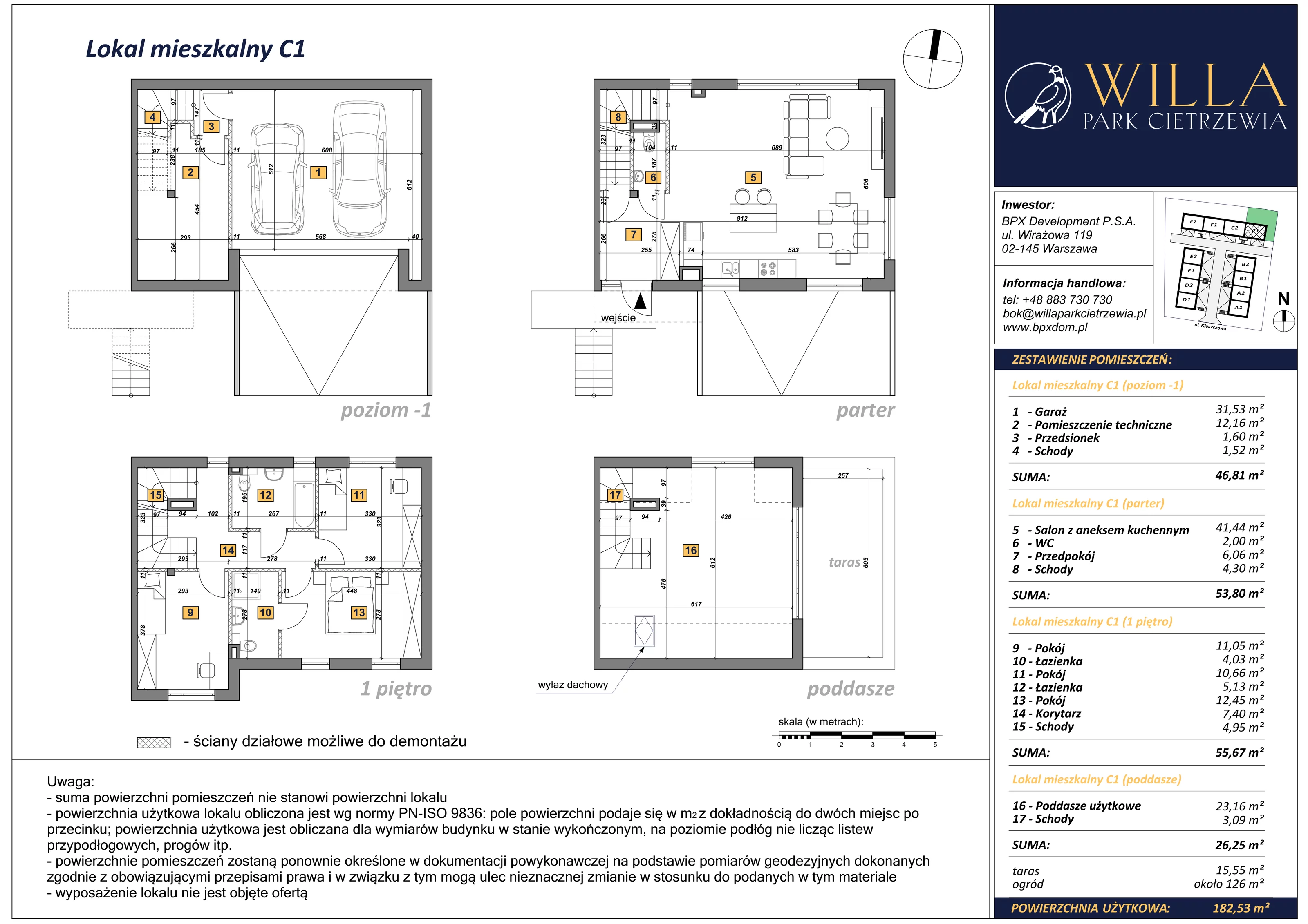 Dom 182,53 m², oferta nr C1, Osiedle Willa Park Cietrzewia, Warszawa, Włochy, Stare Włochy, ul. Kleszczowa 25
