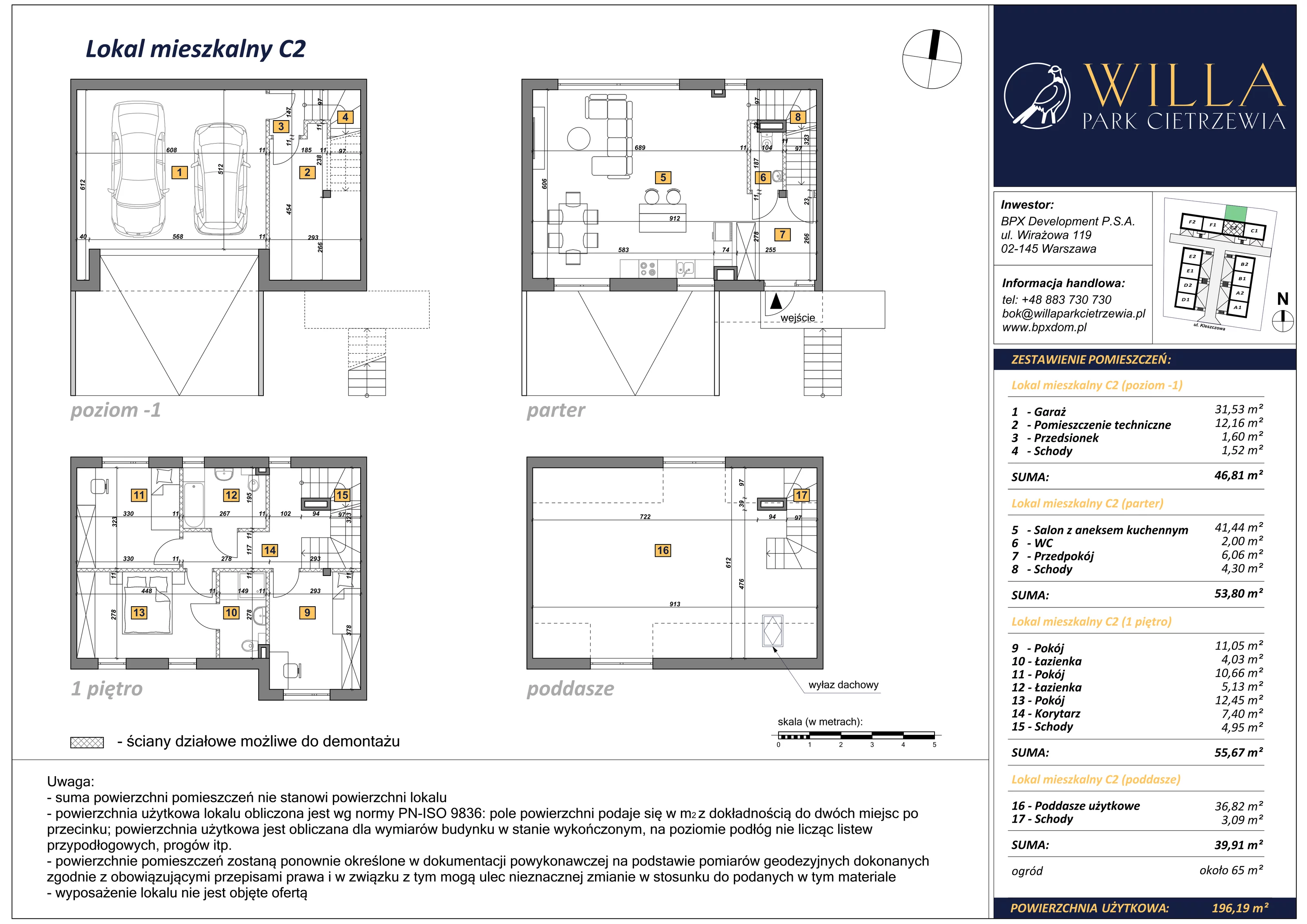 Dom 196,19 m², oferta nr C2, Osiedle Willa Park Cietrzewia, Warszawa, Włochy, Stare Włochy, ul. Kleszczowa 25