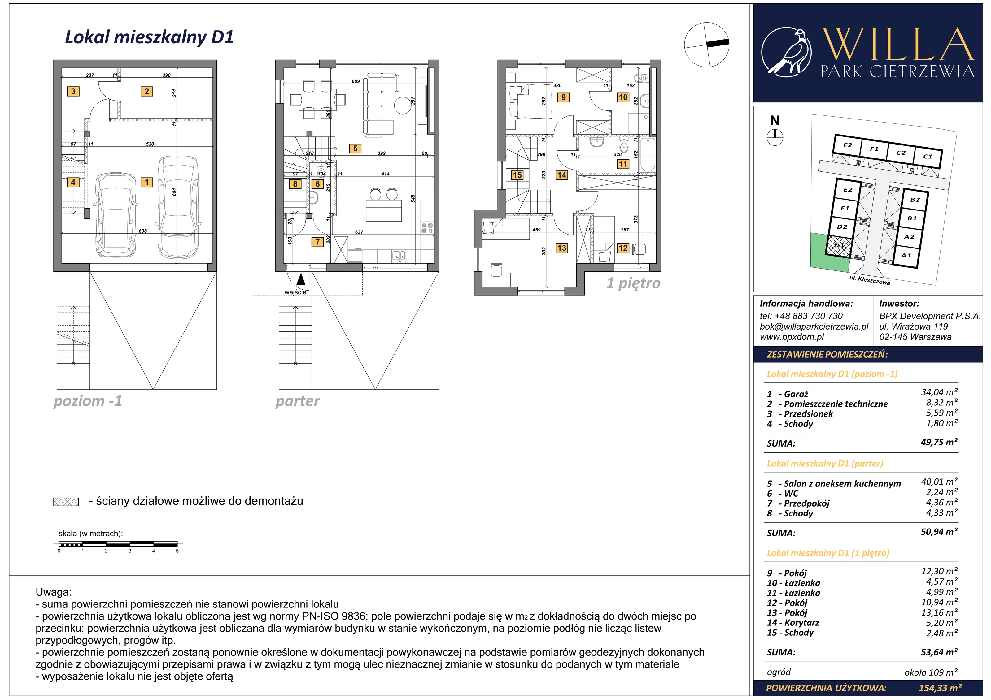 Dom 154,33 m², oferta nr D1, Osiedle Willa Park Cietrzewia, Warszawa, Włochy, Stare Włochy, ul. Kleszczowa 25