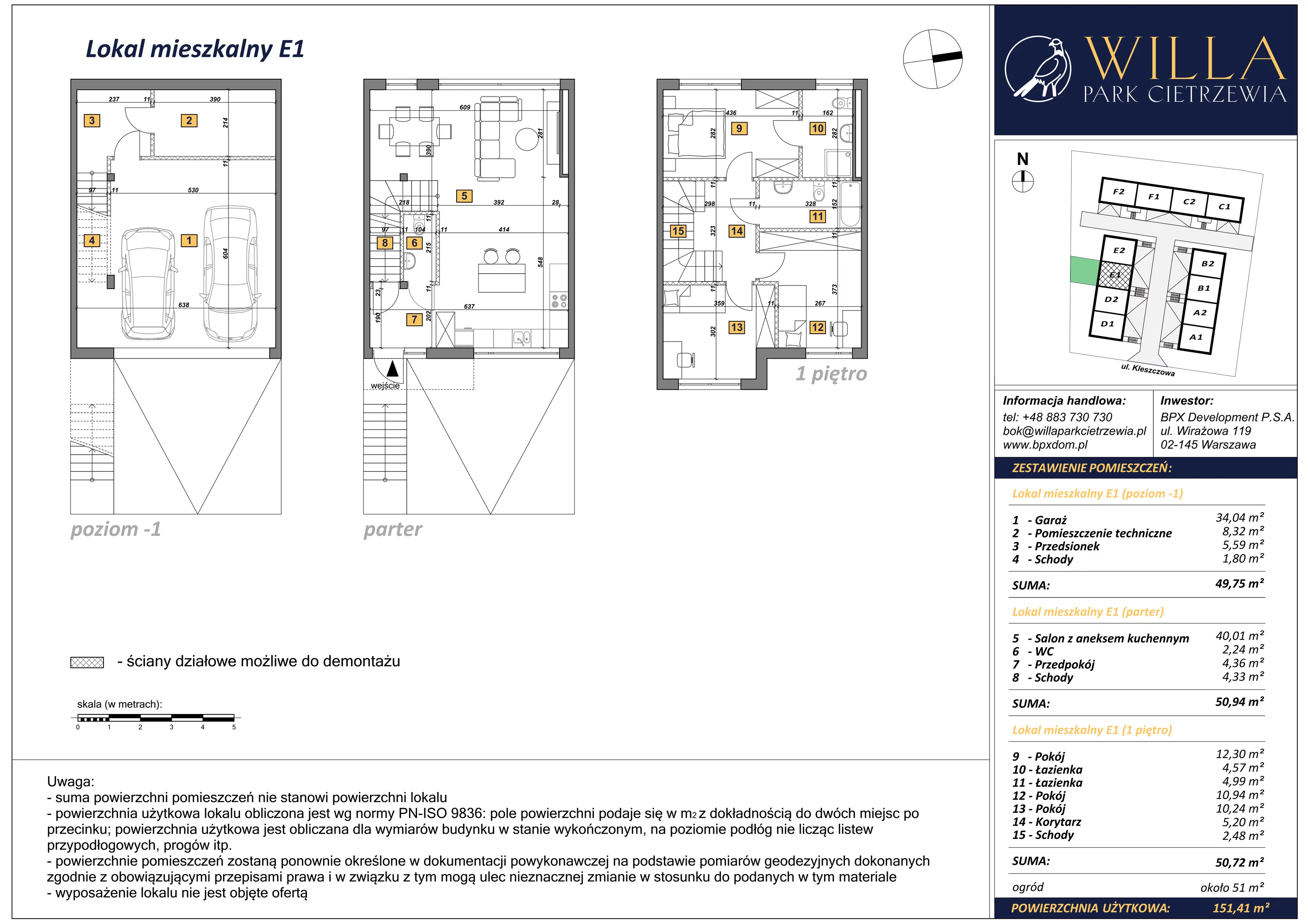 Dom 151,41 m², oferta nr E1, Osiedle Willa Park Cietrzewia, Warszawa, Włochy, Stare Włochy, ul. Kleszczowa 25