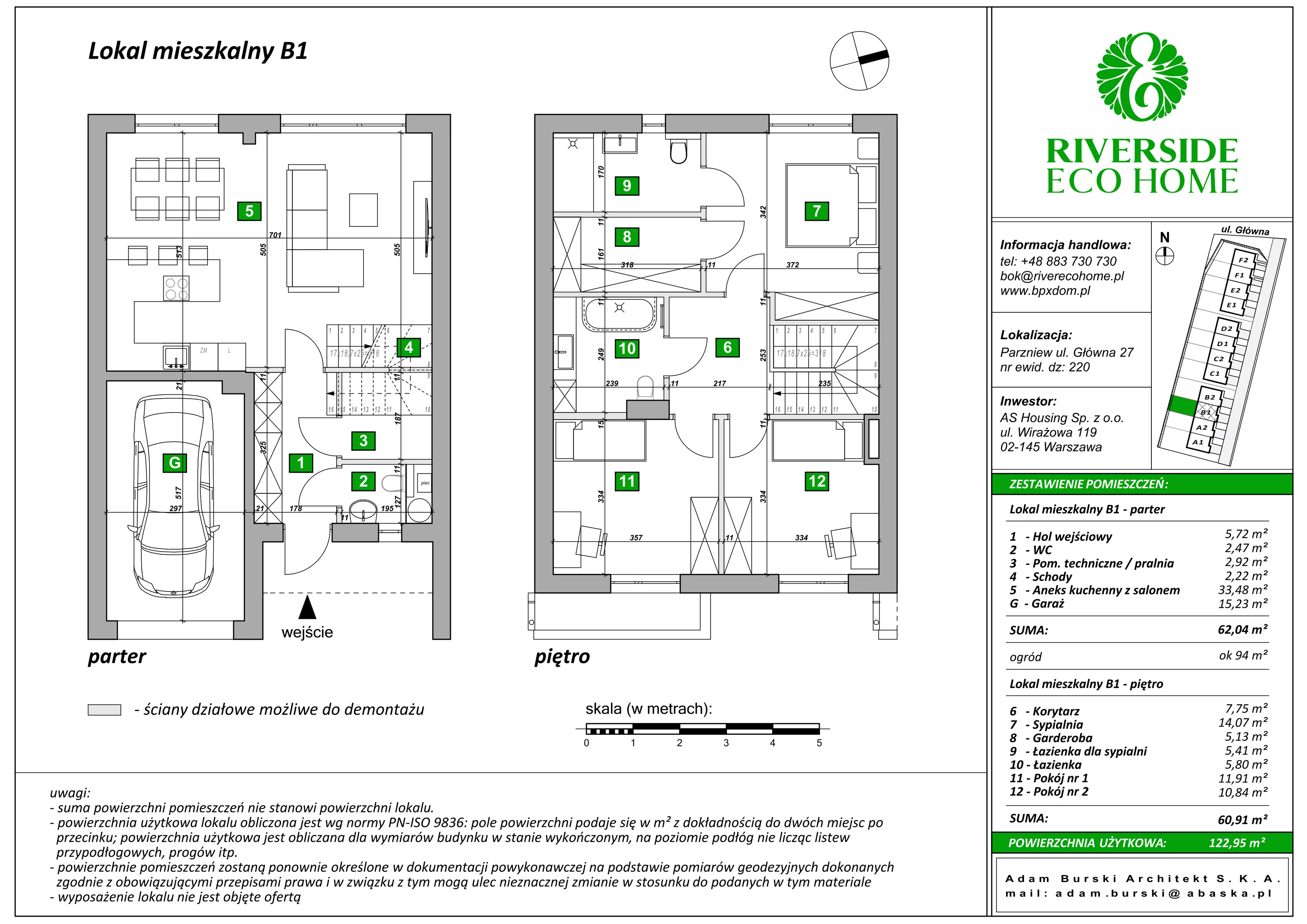 Dom 122,95 m², oferta nr B1, Riverside Eco Home, Parzniew, ul. Główna 27