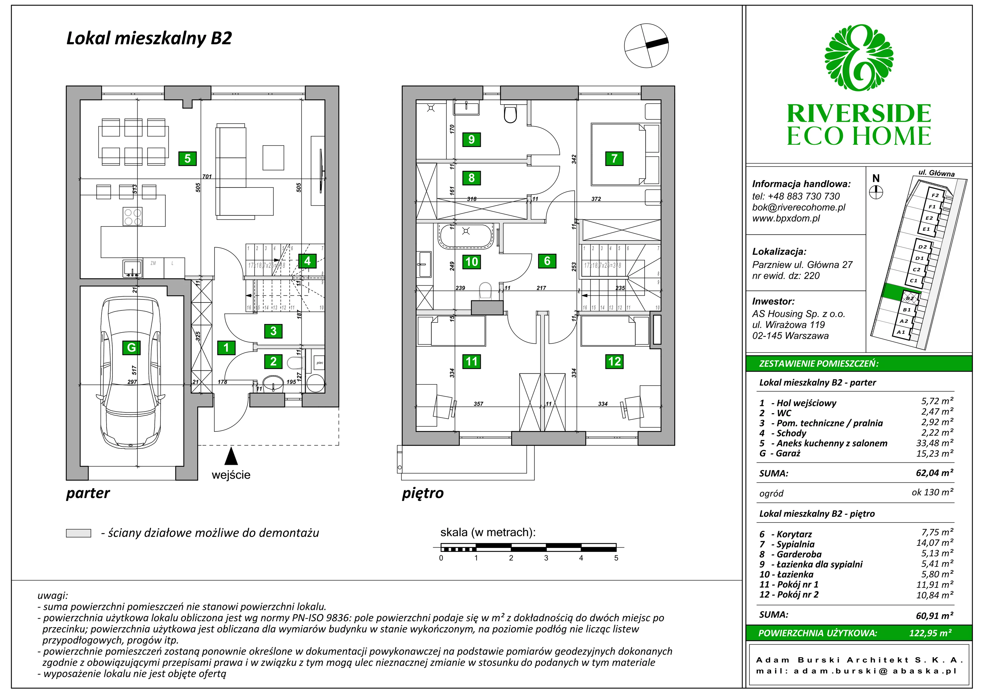 Dom 122,95 m², oferta nr B2, Riverside Eco Home, Parzniew, ul. Główna 27