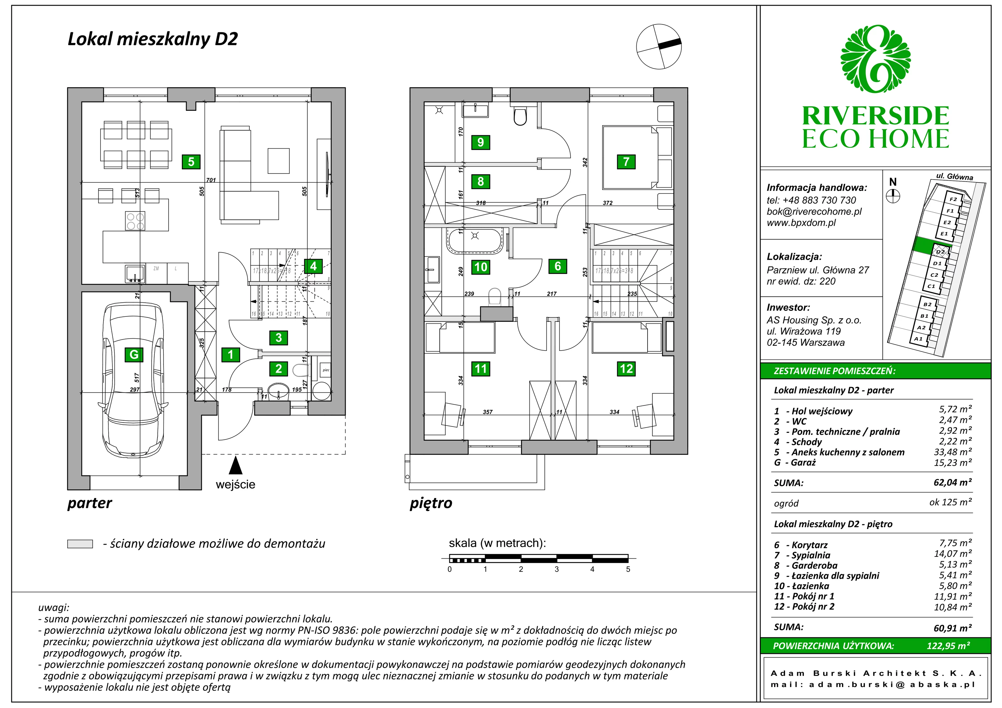 Dom 122,95 m², oferta nr D2, Riverside Eco Home, Parzniew, ul. Główna 27