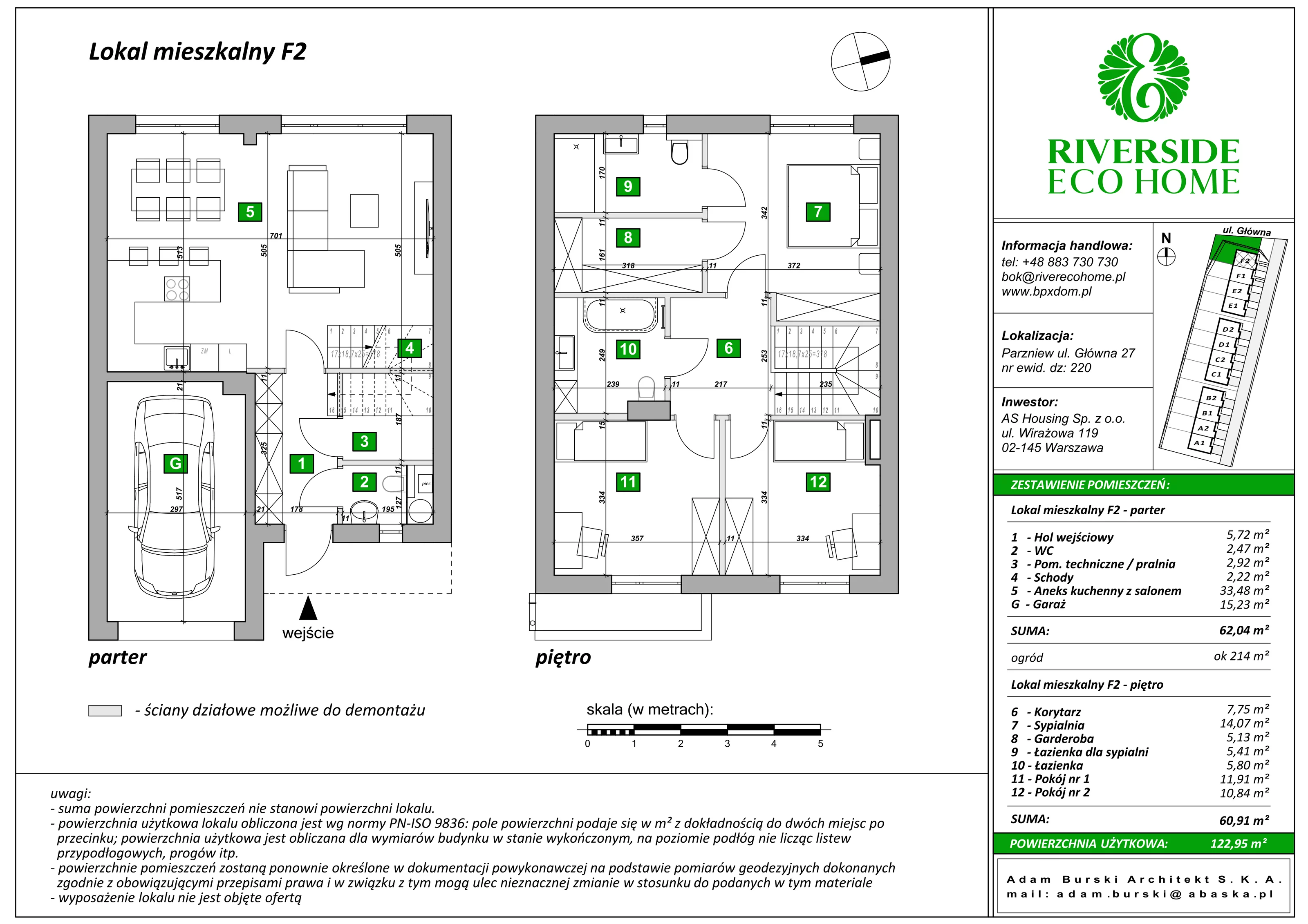 Dom 122,95 m², oferta nr F2, Riverside Eco Home, Parzniew, ul. Główna 27