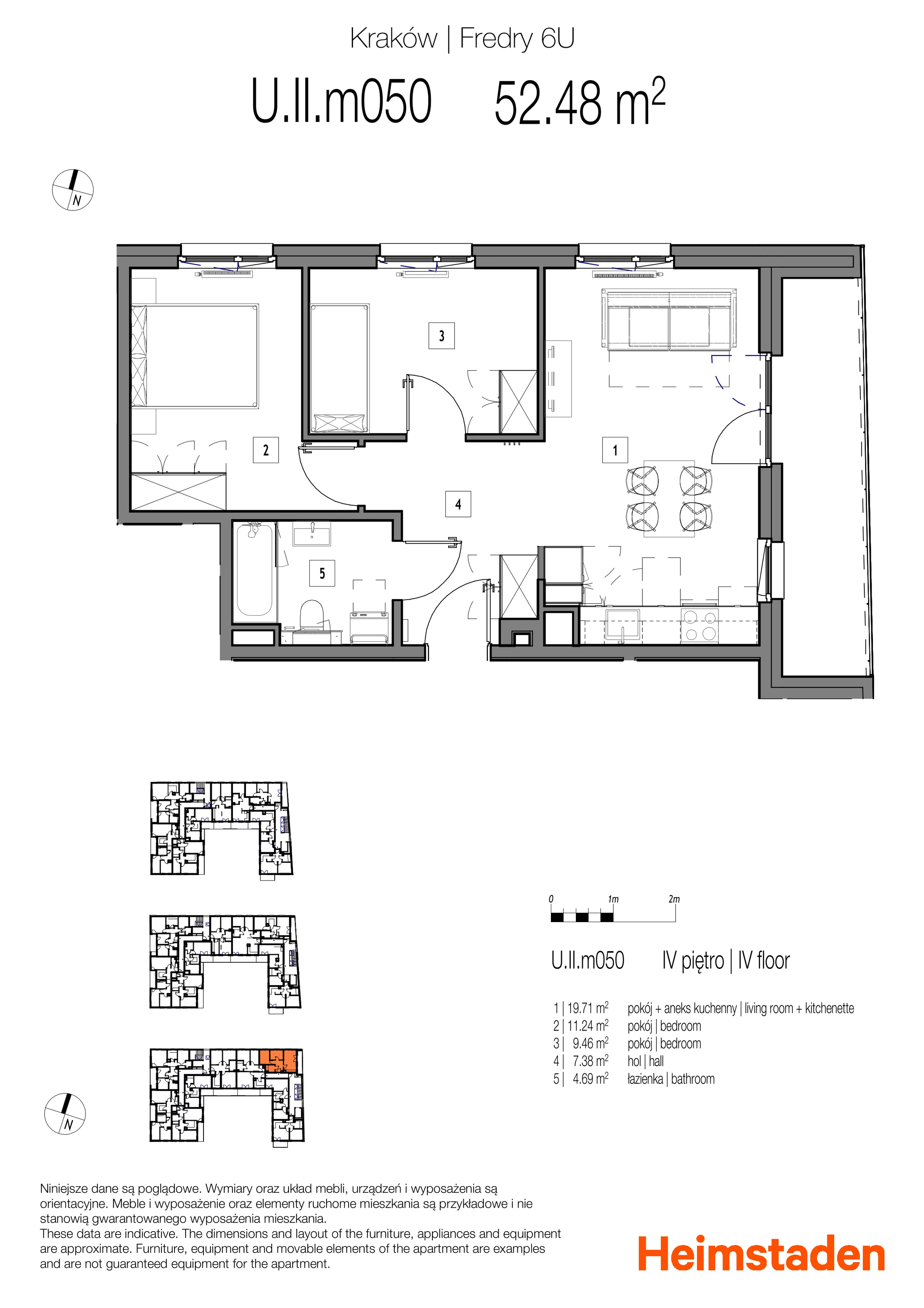 3 pokoje, mieszkanie 52,48 m², piętro 4, oferta nr M50, Fredry 6, Kraków, Łagiewniki-Borek Fałęcki, Łagiewniki, ul. Aleksandra Fredry 6