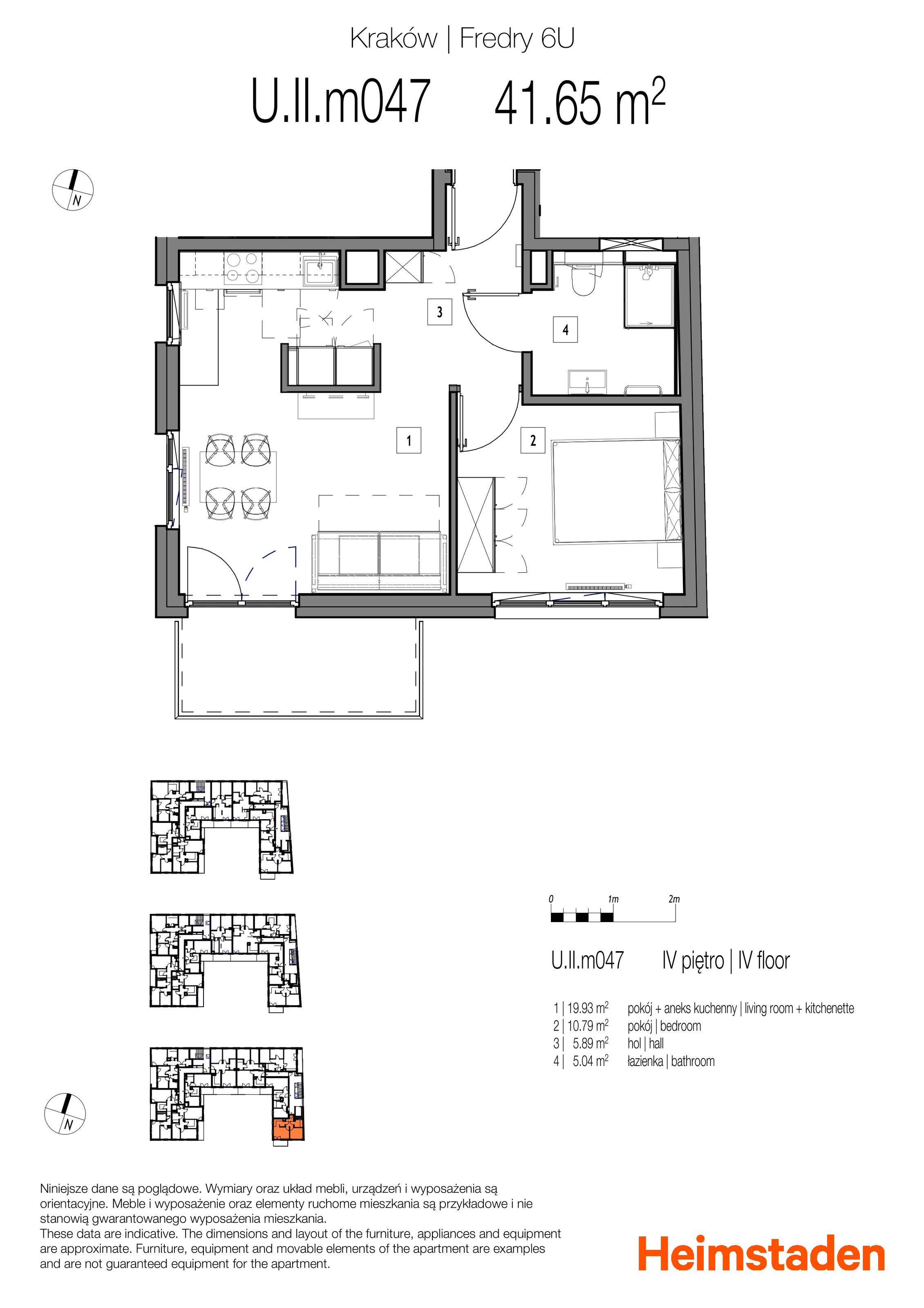 2 pokoje, mieszkanie 41,65 m², piętro 2, oferta nr M047, Fredry 6, Kraków, Łagiewniki-Borek Fałęcki, Łagiewniki, ul. Aleksandra Fredry 6