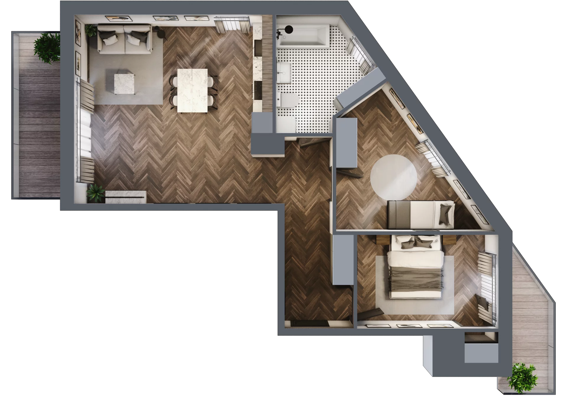 3 pokoje, apartament 72,84 m², piętro 1, oferta nr 1.4, NOVO 30, Gdańsk, Jasień, ul. Leszczynowa 30