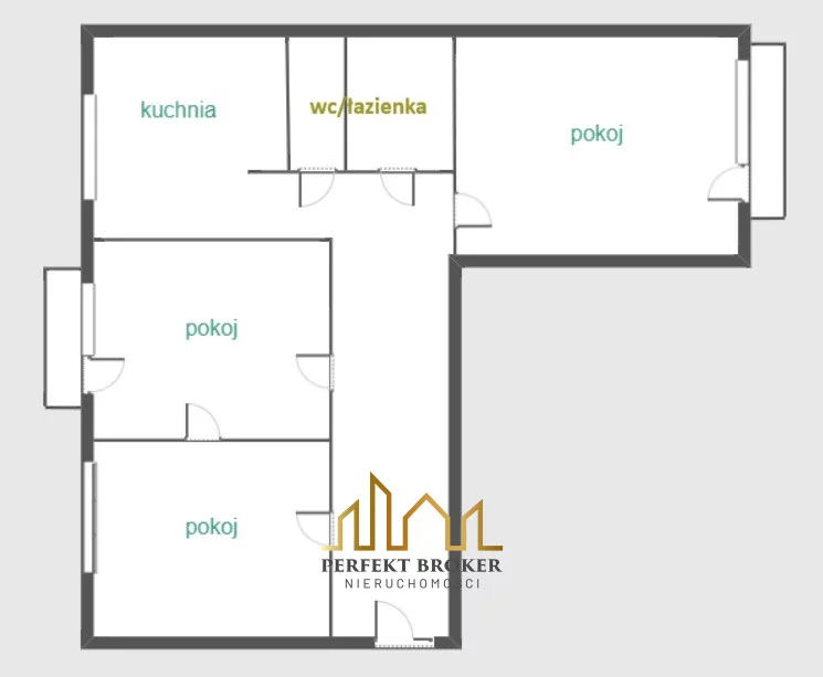 3 pokoje, mieszkanie 81,10 m², piętro 3, oferta nr , PB533557, Lublin, Śródmieście, Śródmieście, Okopowa