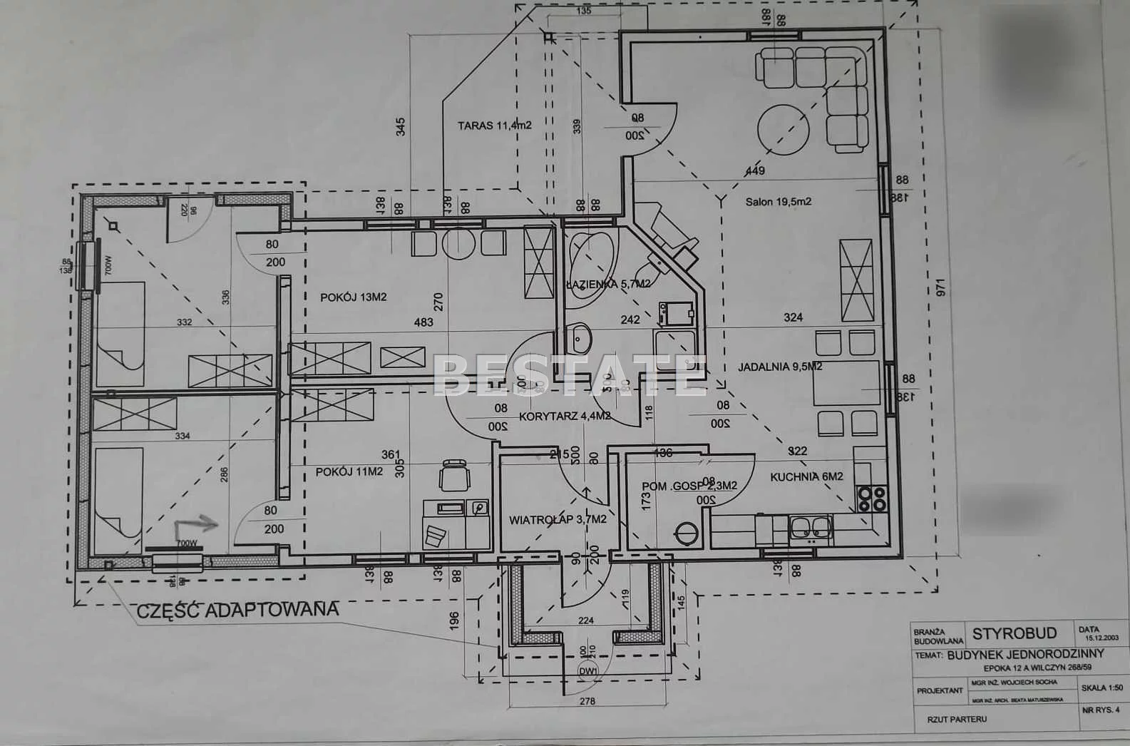 Dom 117,00 m², oferta nr , BESW-DW-15065, Oborniki Śląskie