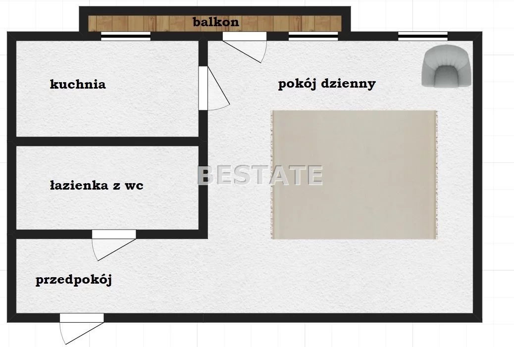 1 pokój, mieszkanie 33,75 m², piętro 4, oferta nr , BESP-MS-14791-1, Łódź, Polesie, Polesie, Kasprzaka