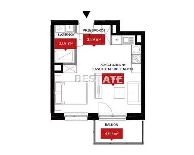 1 pokój, mieszkanie 28,55 m², piętro 1, oferta nr , BESW-MS-14688, Wrocław, Psie Pole-Zawidawie, Psie Pole