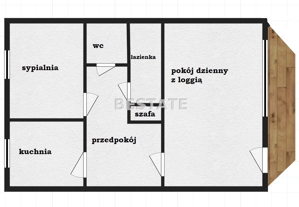 2 pokoje, mieszkanie 53,46 m², piętro 4, oferta nr , BESP-MS-14963, Pabianice