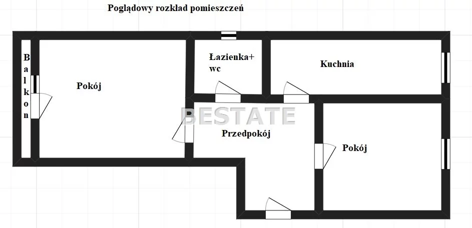 2 pokoje, mieszkanie 48,37 m², piętro 2, oferta nr , BESP-MS-14905-3, Pabianice