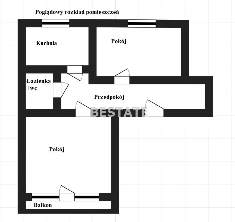2 pokoje, mieszkanie 50,02 m², piętro 4, oferta nr , BESP-MS-15014, Pabianice