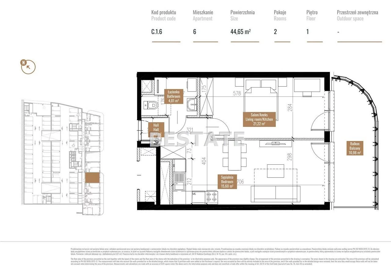 2 pokoje, apartament 44,65 m², piętro 1, oferta nr , BESW-MS-14322, Wrocław, Stare Miasto