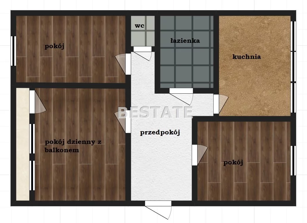 3 pokoje, mieszkanie 60,00 m², piętro 2, oferta nr , BESP-MS-15077, Łask, 9 Maja