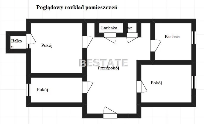 3 pokoje, mieszkanie 48,10 m², piętro 3, oferta nr , BESP-MS-15052, Pabianice