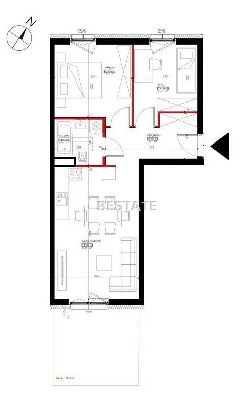 3 pokoje, mieszkanie 42,21 m², parter, oferta nr , BESW-MS-14254, Wrocław, Lipa Piotrowska
