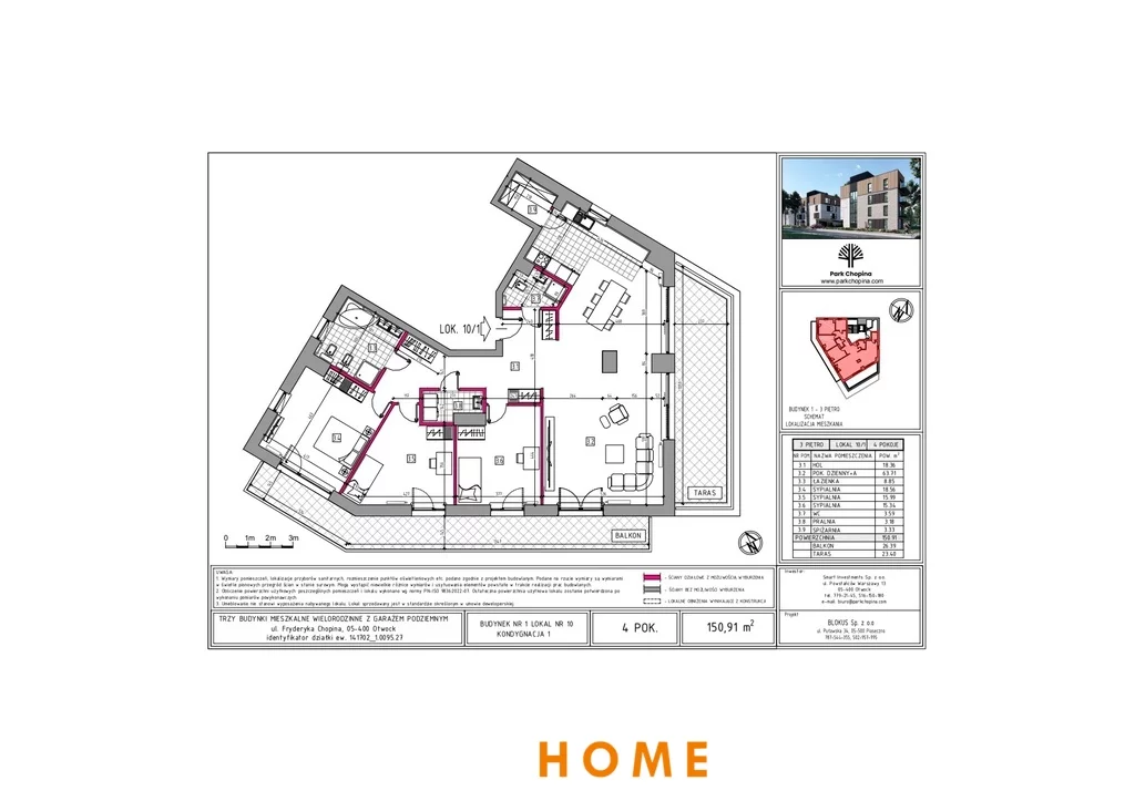 3 pokoje, mieszkanie 71,33 m², piętro 2, oferta nr , 10616/1969/OMS, Otwock, Fryderyka Chopina