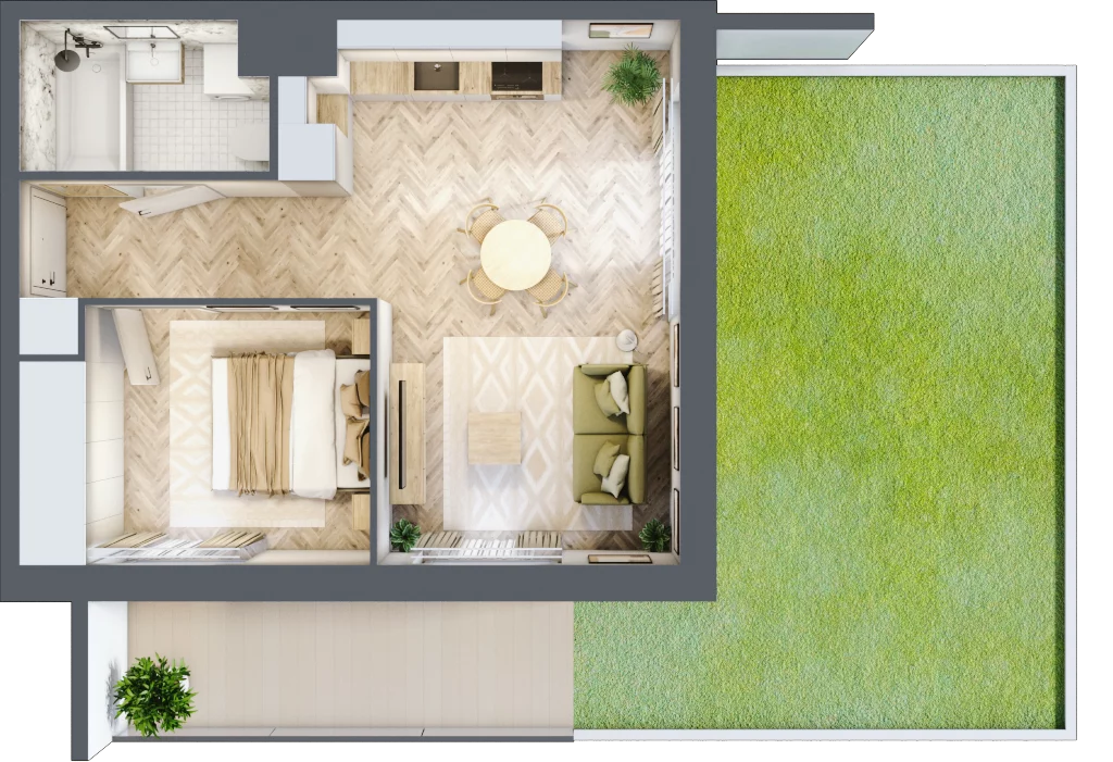 2 pokoje, mieszkanie 39,07 m², parter, oferta nr 2, Tuwima Park, Grójec, ul. Poetów 2
