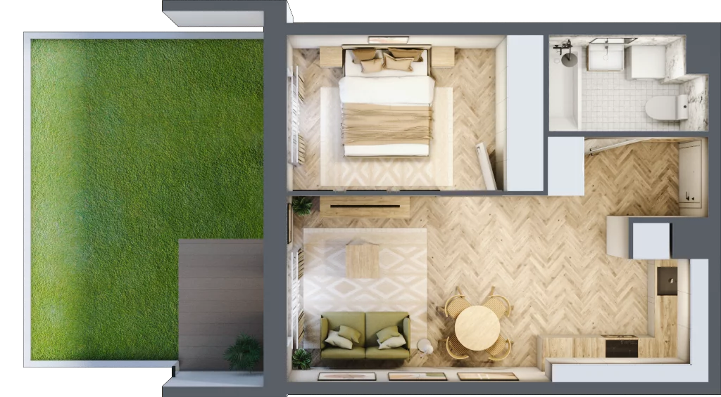 2 pokoje, mieszkanie 39,02 m², parter, oferta nr 5, Tuwima Park, Grójec, ul. Poetów 2