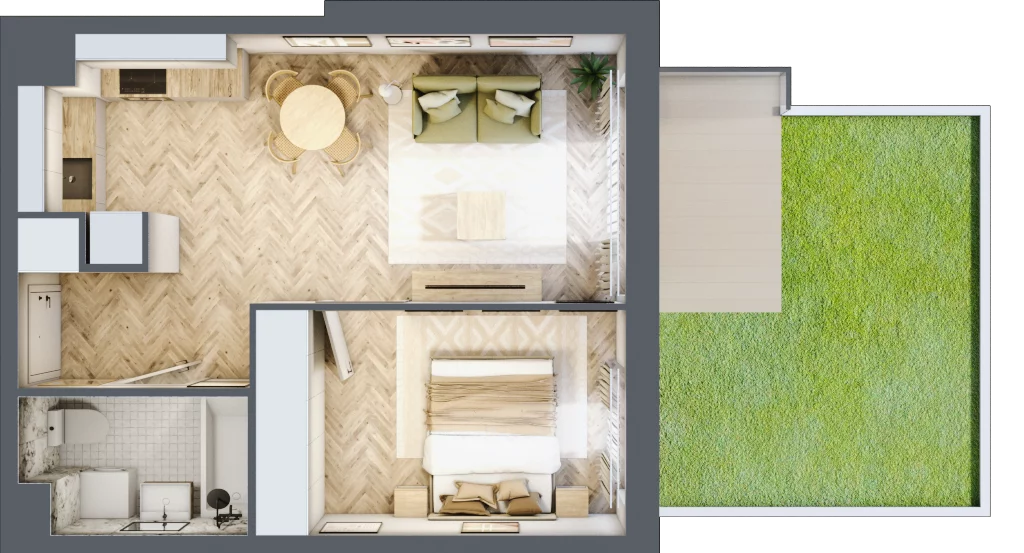2 pokoje, mieszkanie 38,93 m², parter, oferta nr 10, Tuwima Park, Grójec, ul. Poetów 2