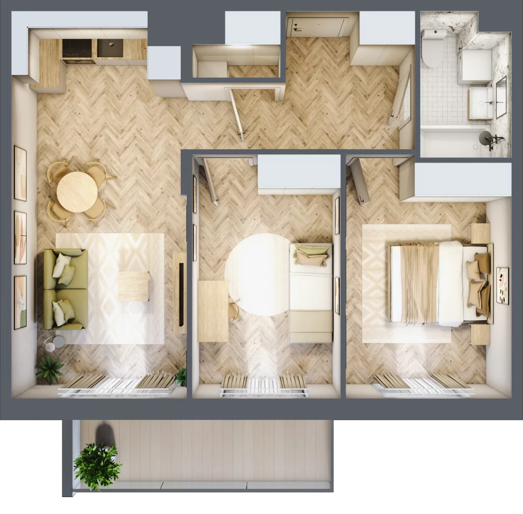 3 pokoje, mieszkanie 60,28 m², piętro 1, oferta nr 17, Tuwima Park, Grójec, ul. Poetów 2