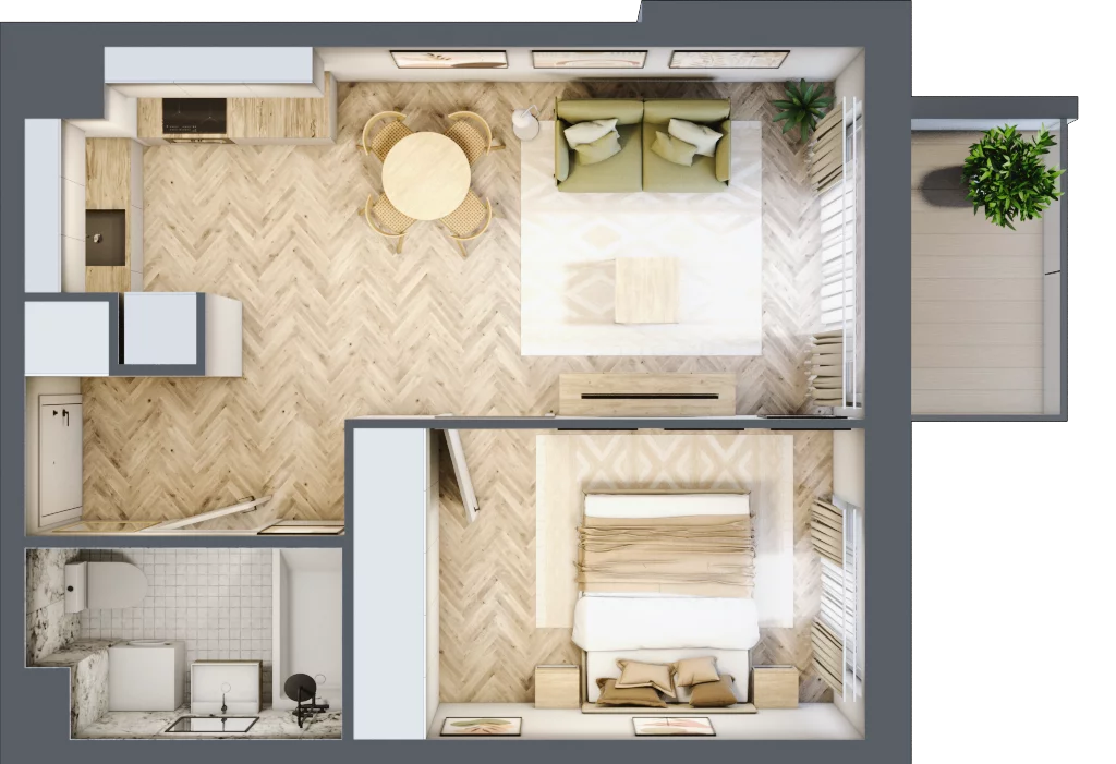 2 pokoje, mieszkanie 38,93 m², piętro 1, oferta nr 20, Tuwima Park, Grójec, ul. Poetów 2