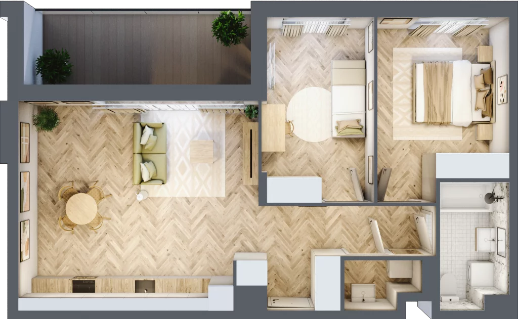 3 pokoje, mieszkanie 67,27 m², piętro 4, oferta nr 42, Tuwima Park, Grójec, ul. Poetów 2