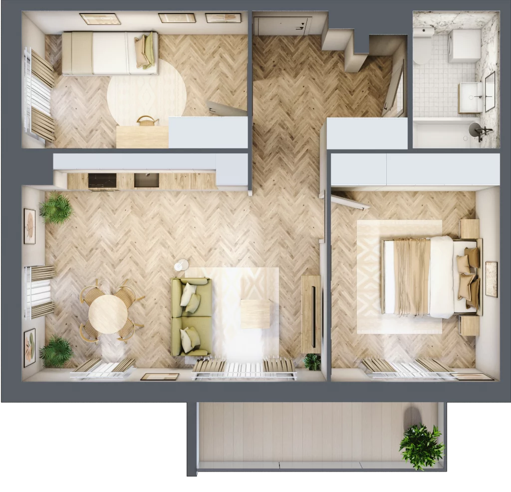 3 pokoje, mieszkanie 60,96 m², piętro 1, oferta nr 18, Tuwima Park, Grójec, ul. Poetów 2