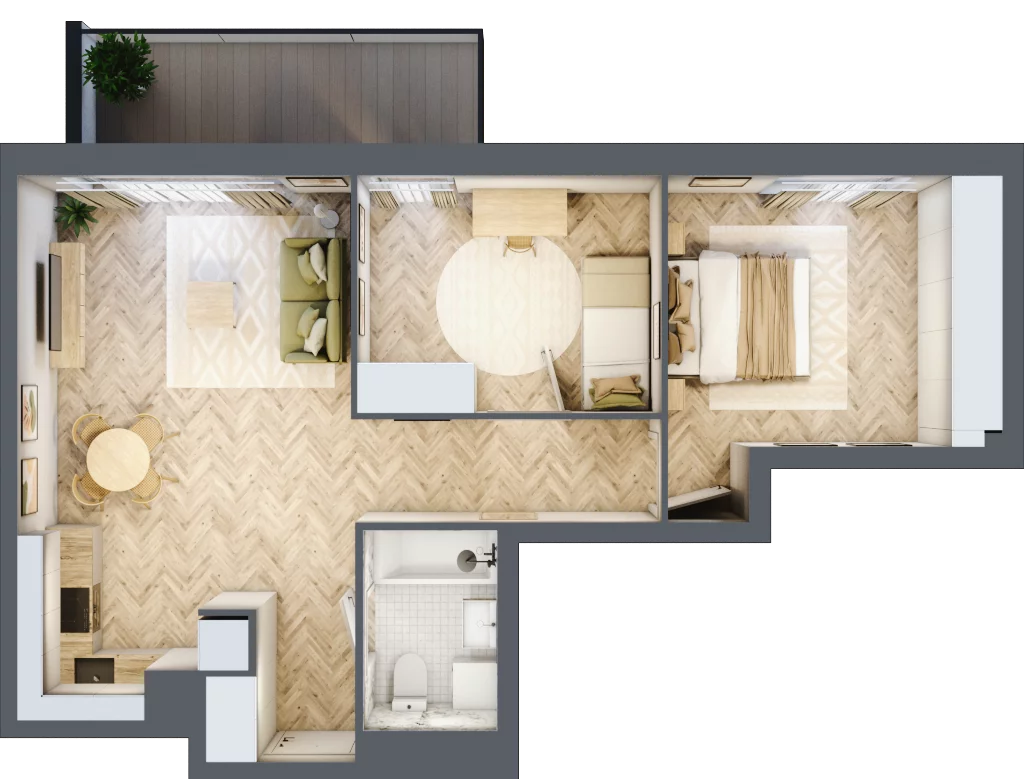 3 pokoje, mieszkanie 58,97 m², piętro 1, oferta nr 21, Tuwima Park, Grójec, ul. Poetów 2