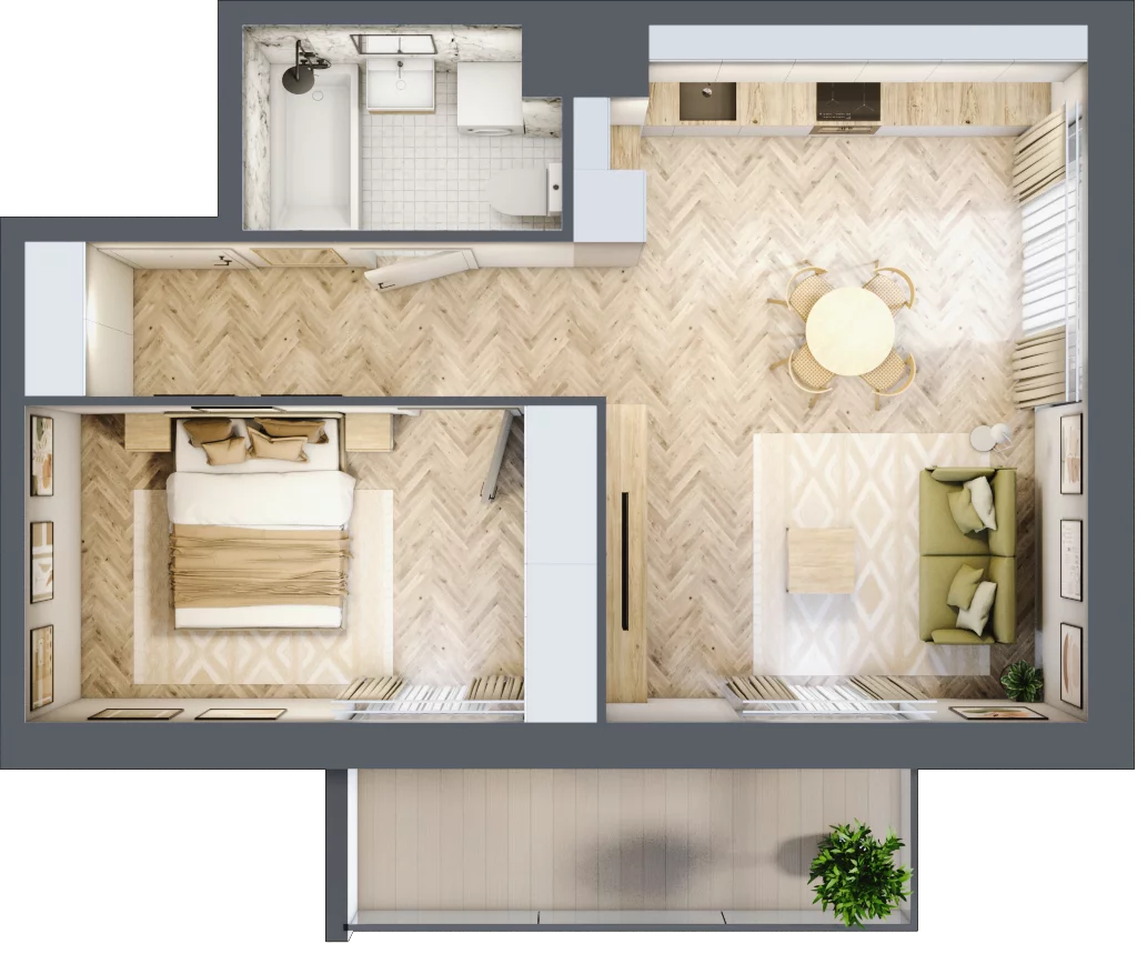 2 pokoje, mieszkanie 46,26 m², piętro 1, oferta nr 13, Tuwima Park, Grójec, ul. Poetów 2