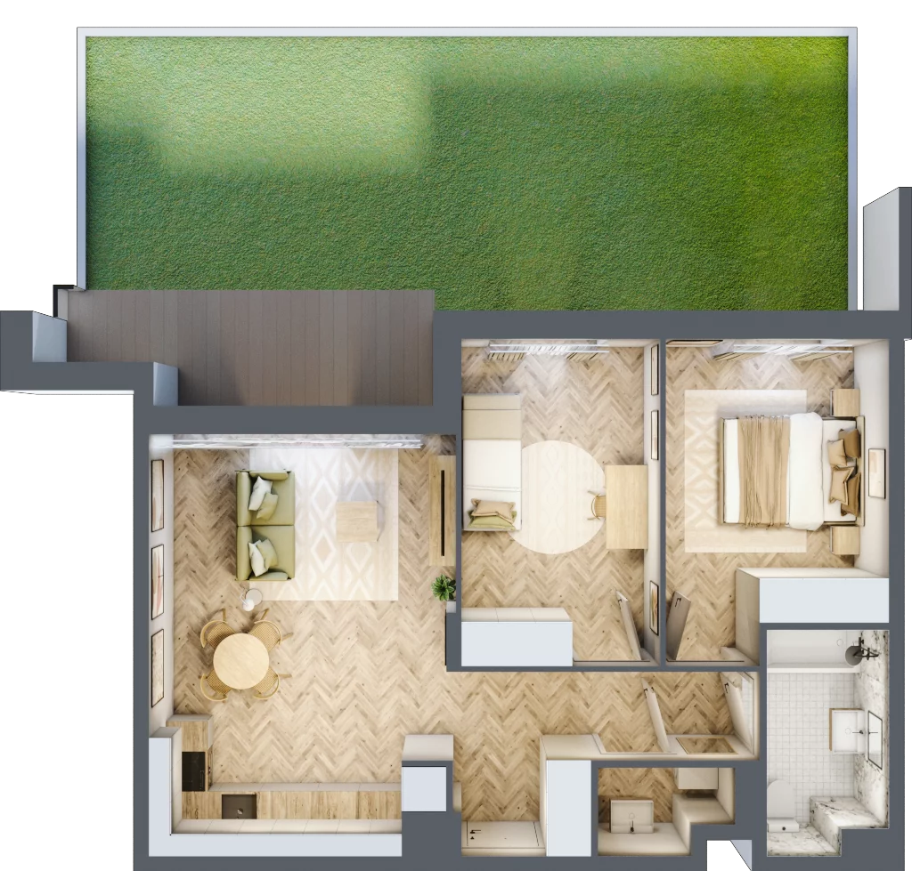 3 pokoje, mieszkanie 61,55 m², parter, oferta nr 1, Tuwima Park, Grójec, ul. Poetów 2